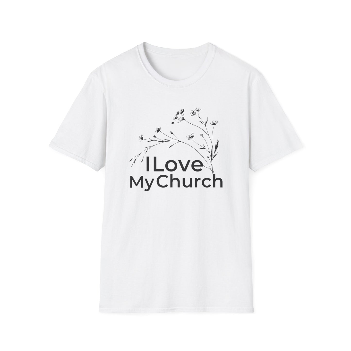 I Love My Church - Floral Design Top - Softstyle T-Shirt