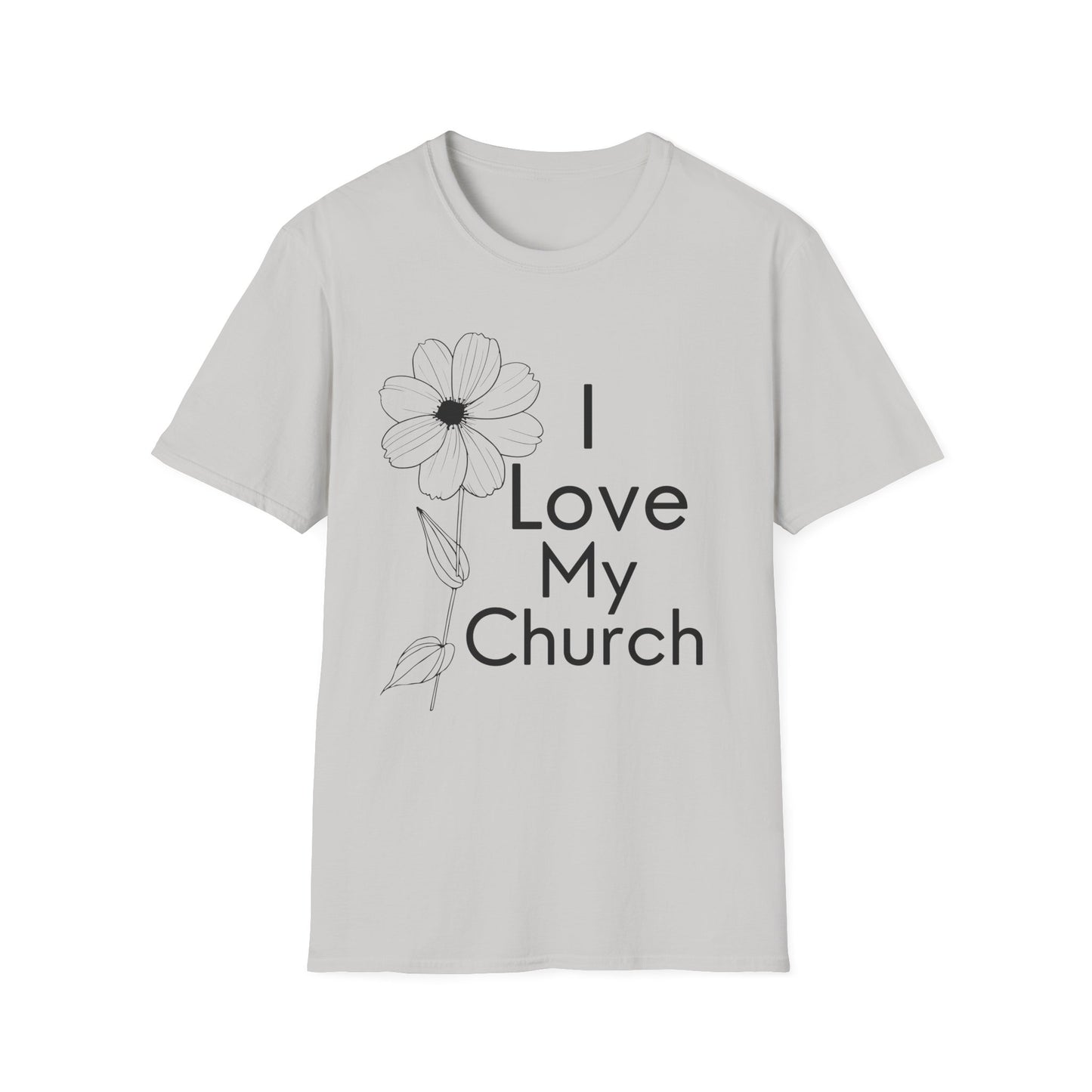 I Love My Church - Floral Single Flower - Softstyle T-Shirt