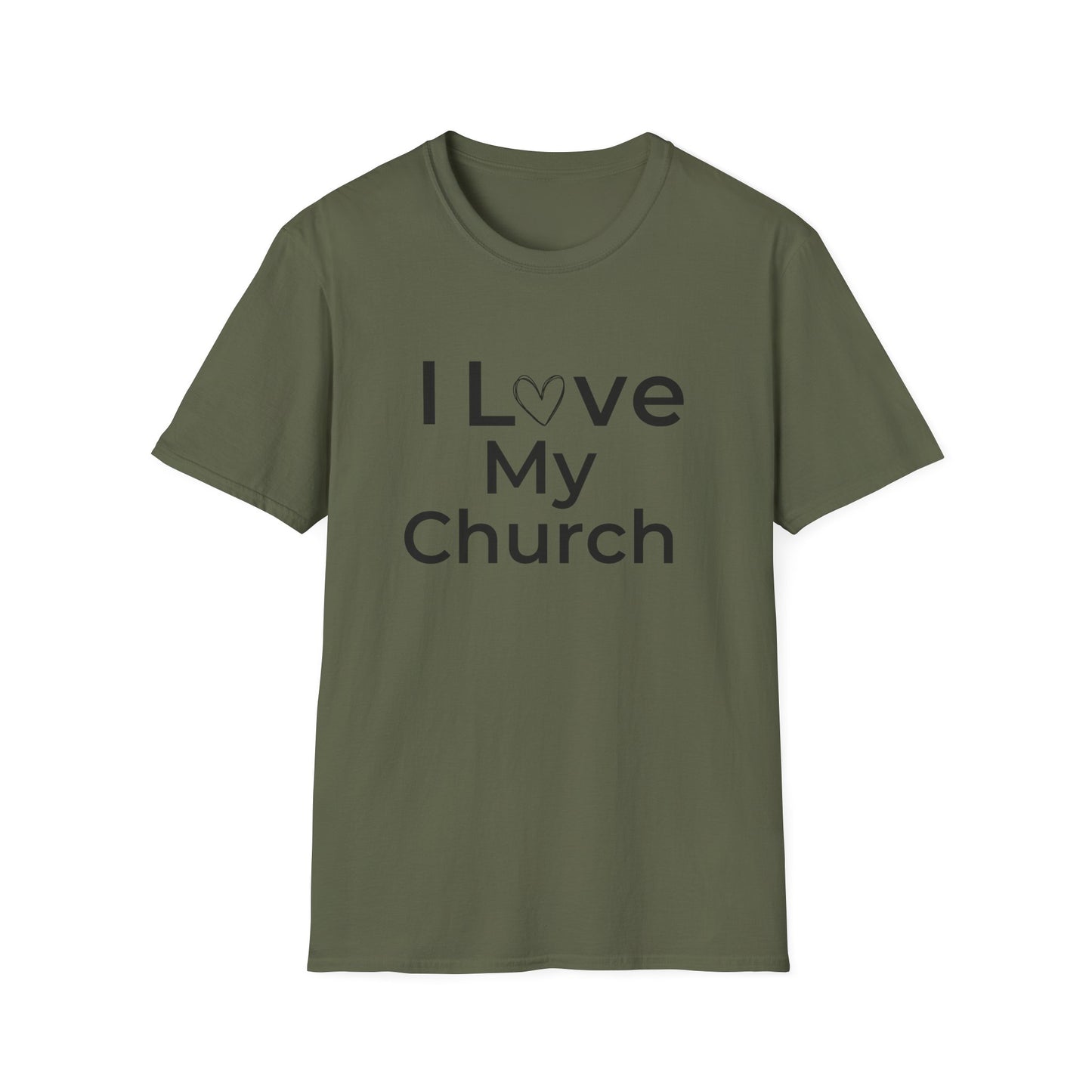 I Love My Church - Plain Text with Heart - Softstyle T-Shirt