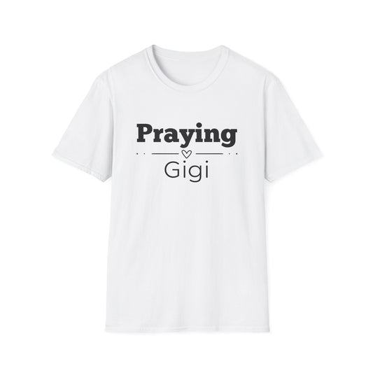 Praying Gigi -Straight Line with Heart - Softstyle T-Shirt