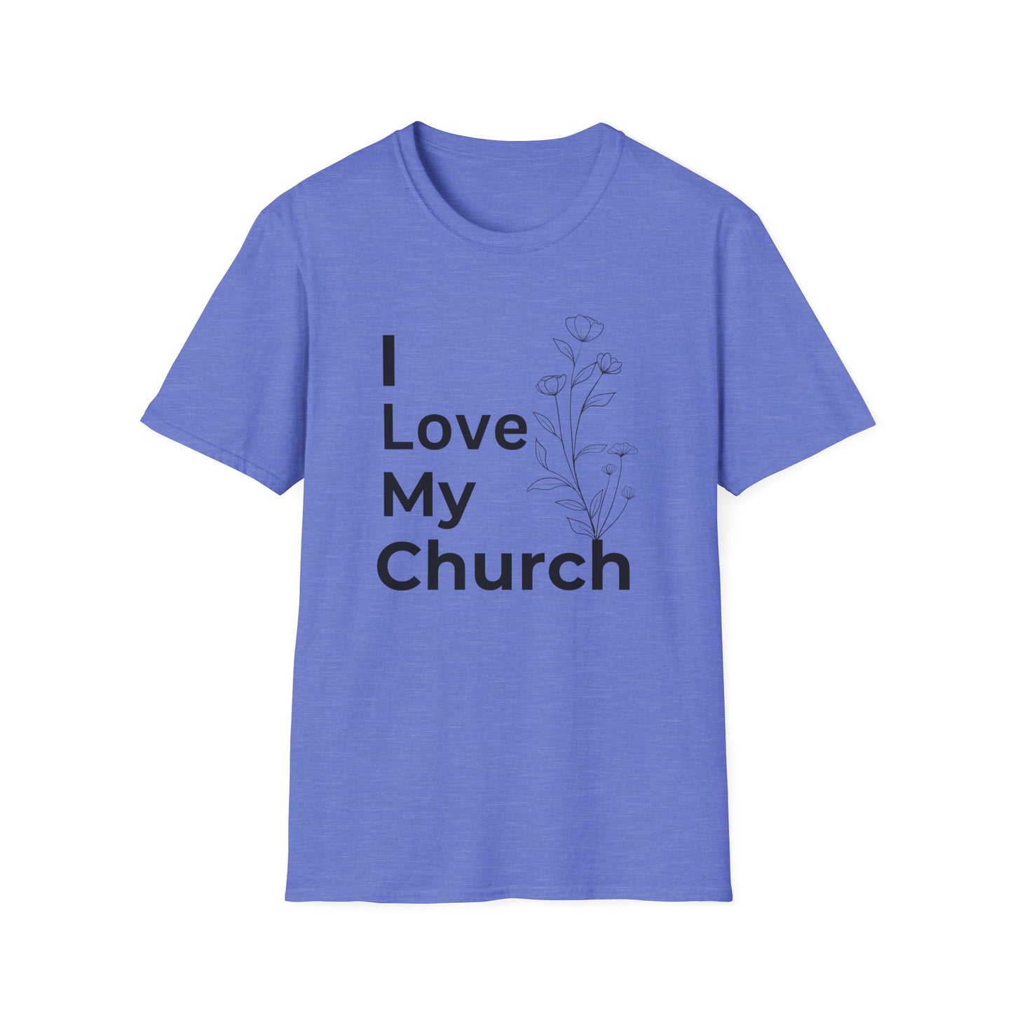 I Love My Church - Floral right side - Softstyle T-Shirt