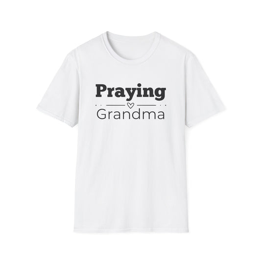 Praying Grandma -Straight Line with Heart - Softstyle T-Shirt