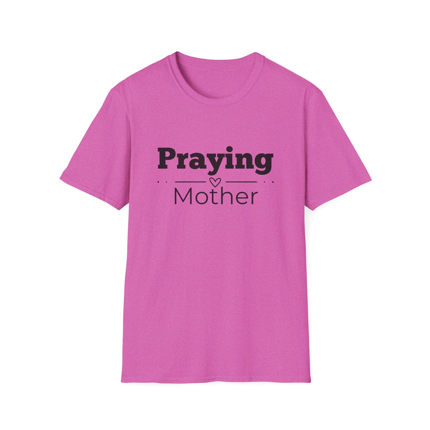 Praying Mother -Straight Line with Heart - Softstyle T-Shirt