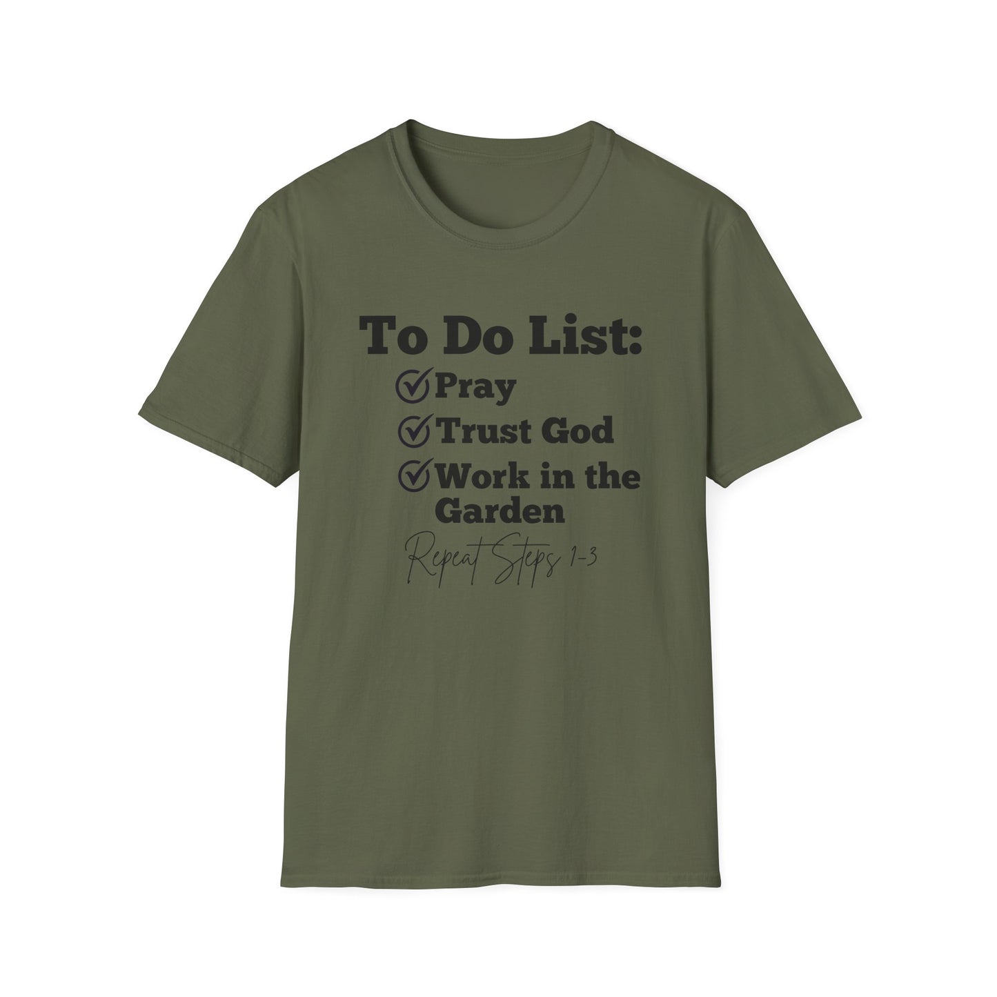 Gardening -To Do List - Softstyle T-Shirt