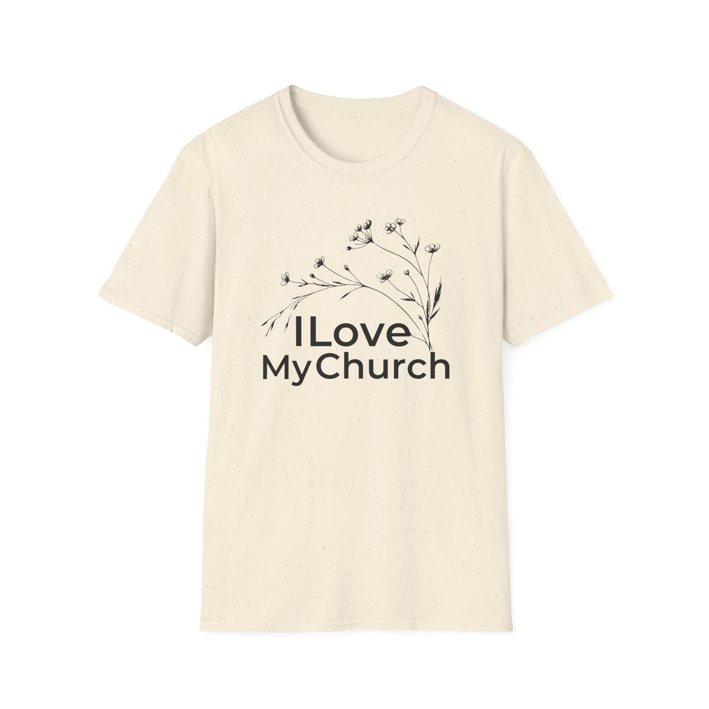 I Love My Church - Floral Design Top - Softstyle T-Shirt