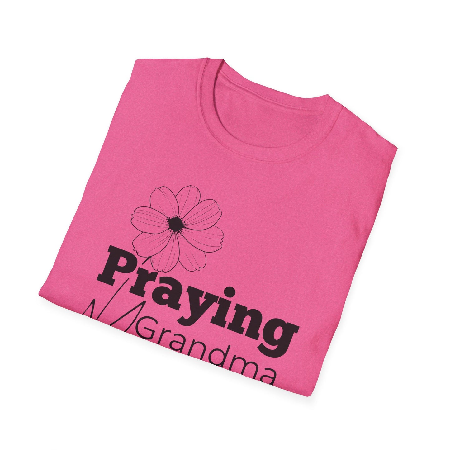 Praying Grandma -Floral Design - Softstyle T-Shirt