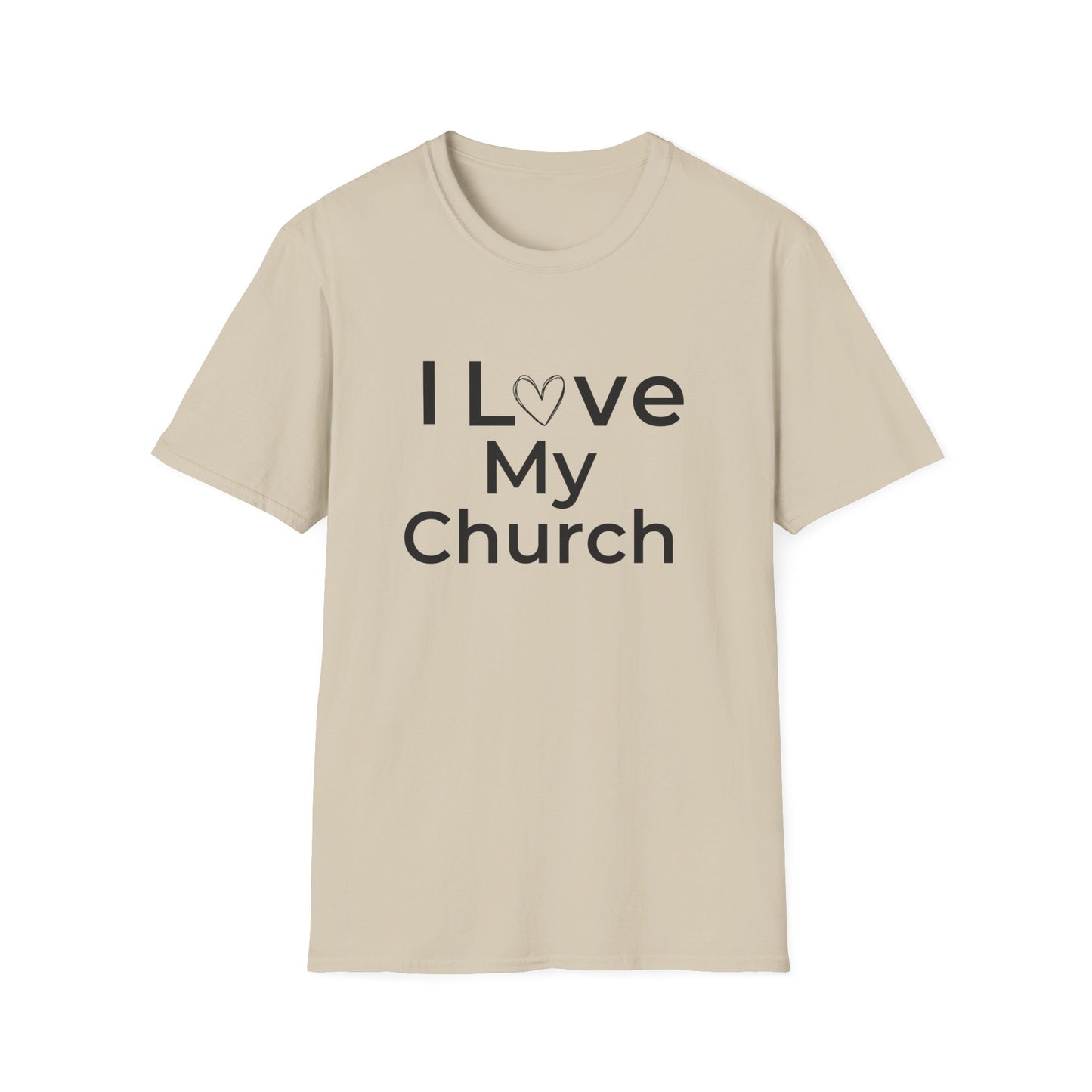 I Love My Church - Plain Text with Heart - Softstyle T-Shirt