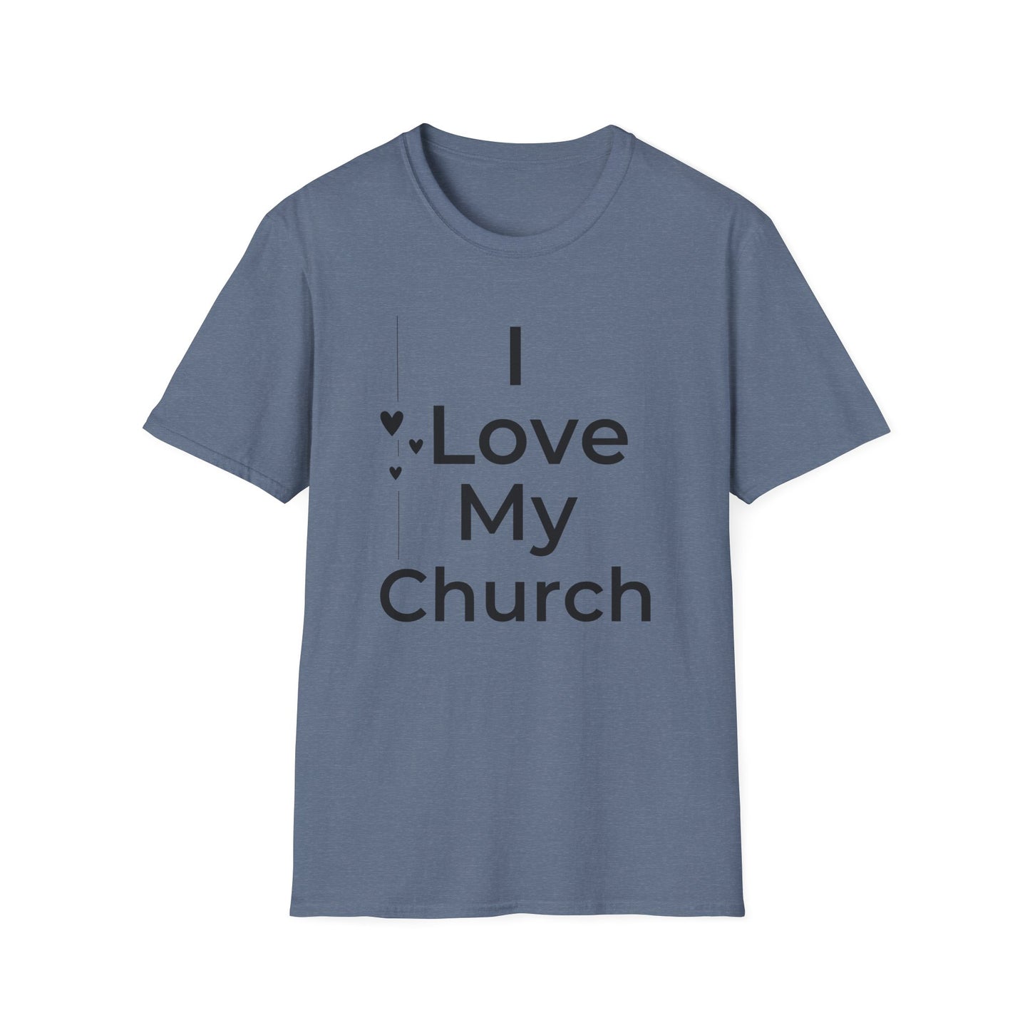 I Love My Church - Line with Heart  - Softstyle T-Shirt