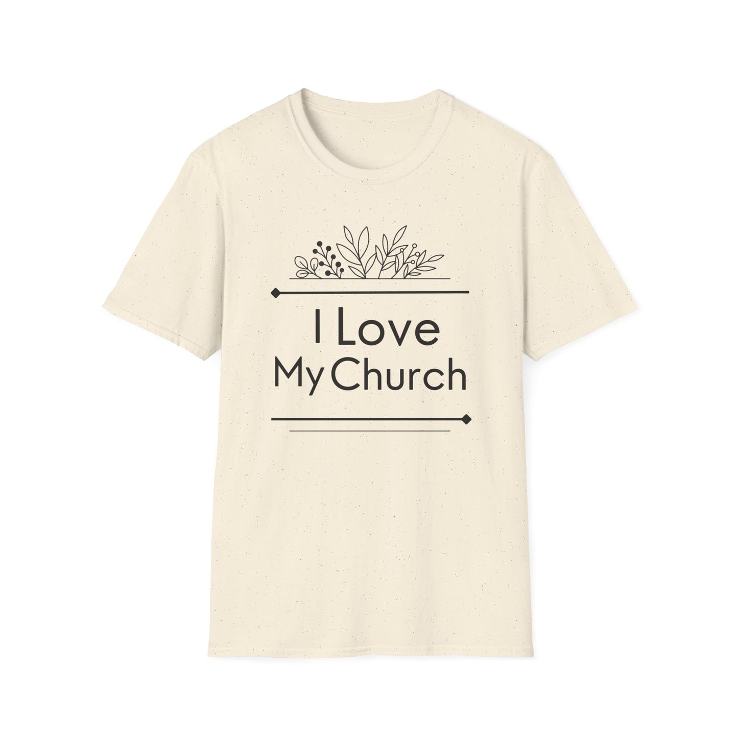I Love My Church - Floral Design  - Softstyle T-Shirt